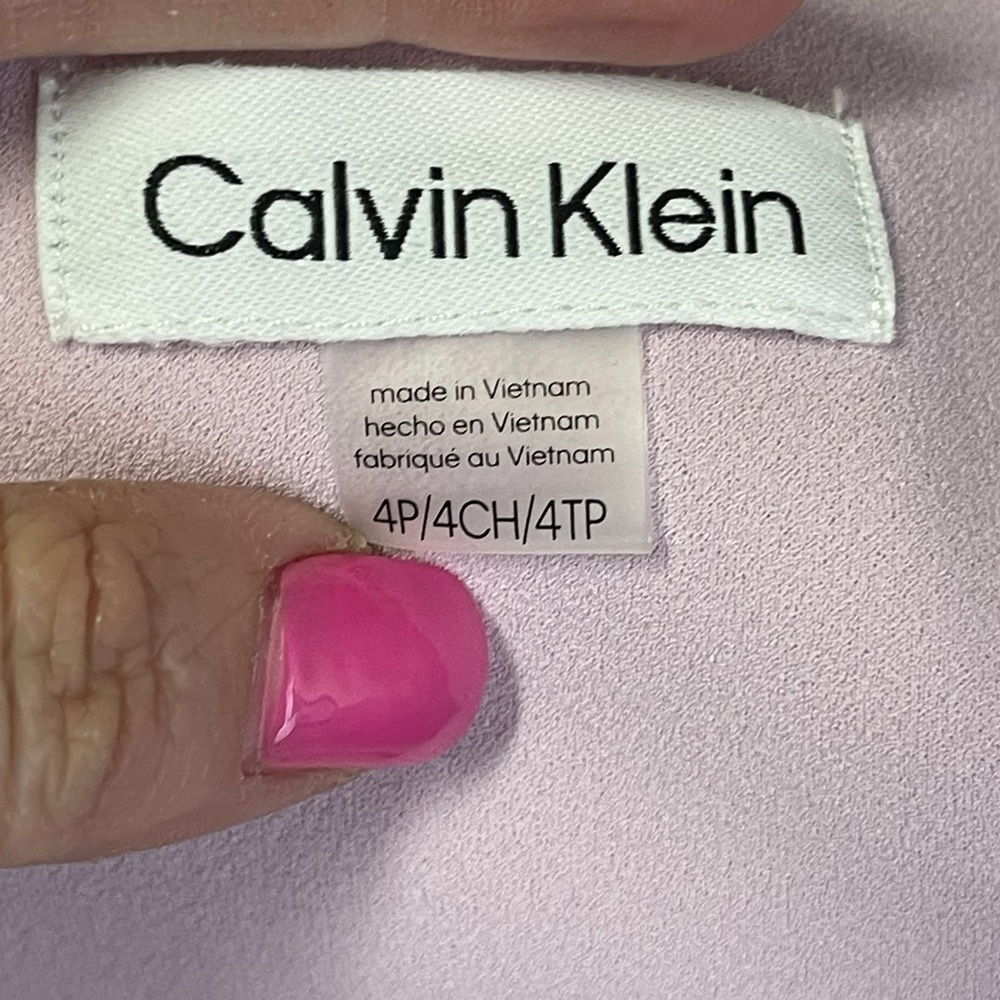 NWT Calvin Klein dress size 4 petite light pink‎ sheath dress with bow 🩷🩷 - Picture 8 of 10